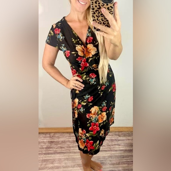 Voodoo Vixen Dresses & Skirts - Voodoo Vixen floral wrap dress. Black. XL